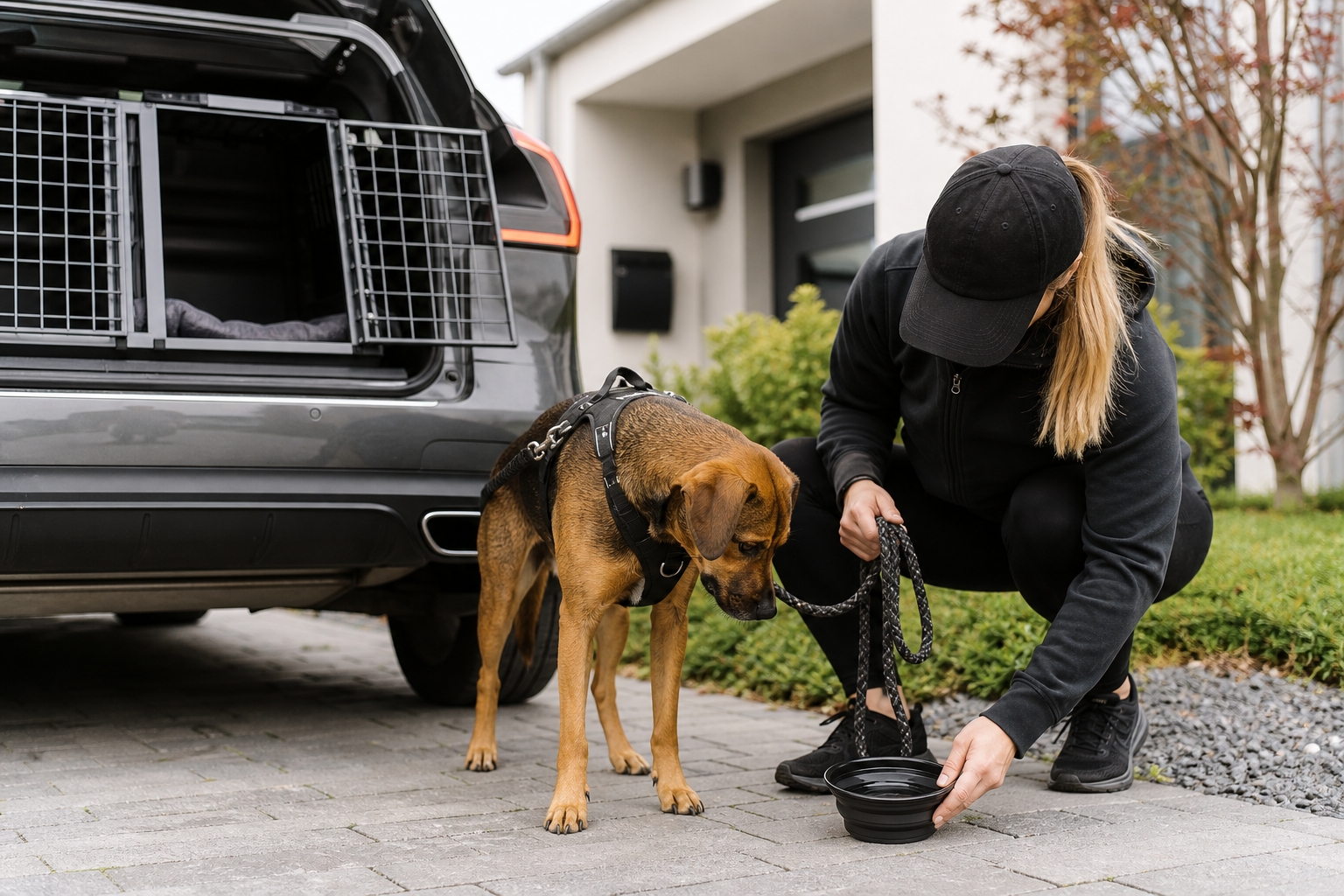 Hund wird zuhause abgeholt und sicher transportiert