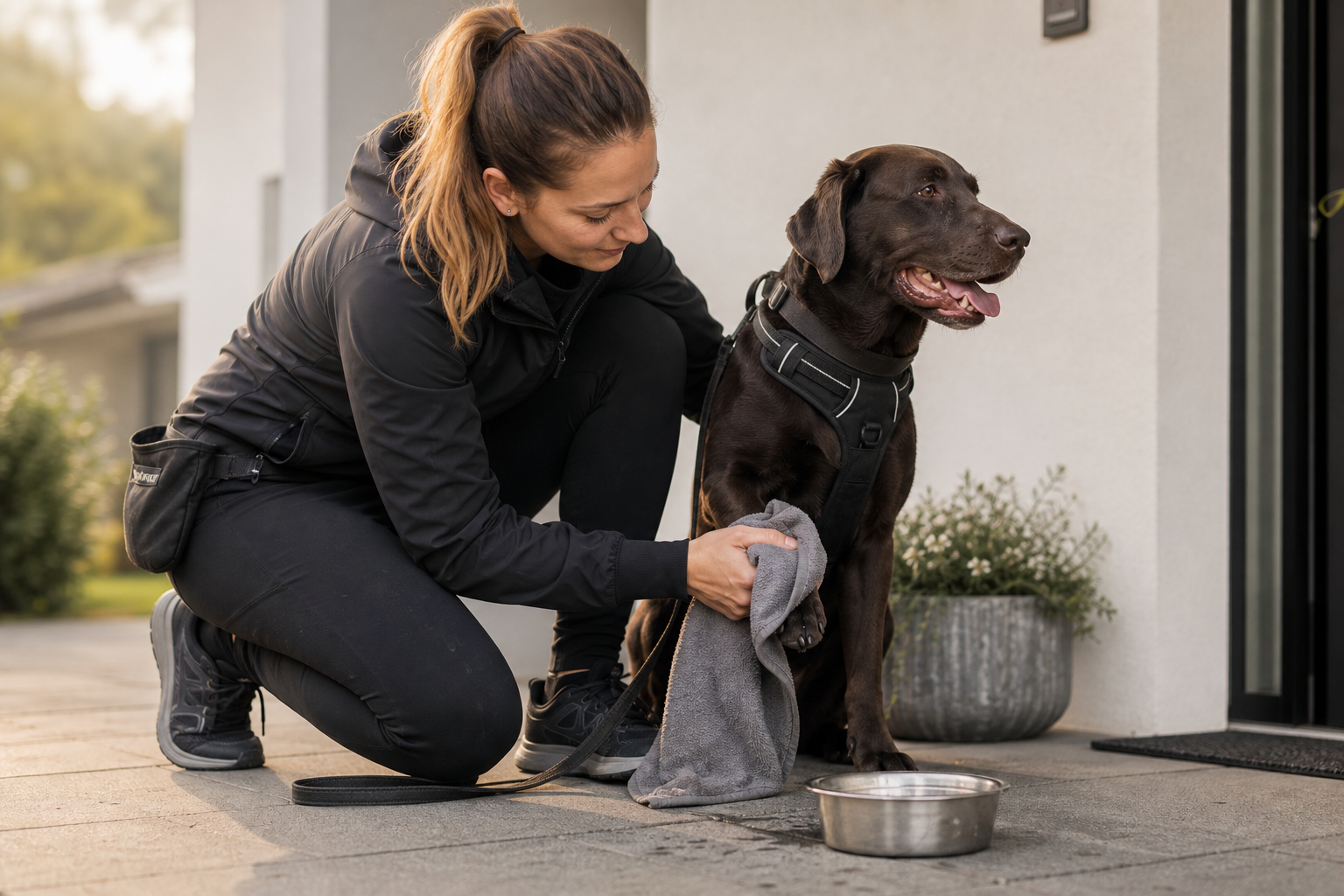 Ruhiger Hund nach dem Spaziergang